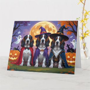 Bluetick Coonhound Hunde Pumpkin Halloween Funny Karte