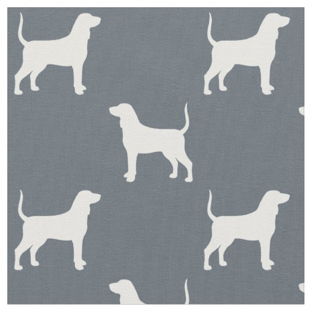 Bluetick Coonhound-Hunderassen-Silhouetten gemuste Stoff (Nahaufnahme)