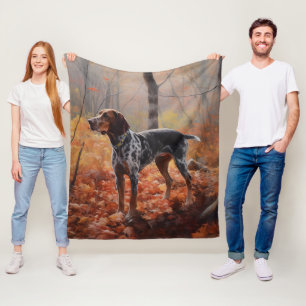 Bluetick Coonhound im Herbst Leaves Fall Inspirier Fleecedecke