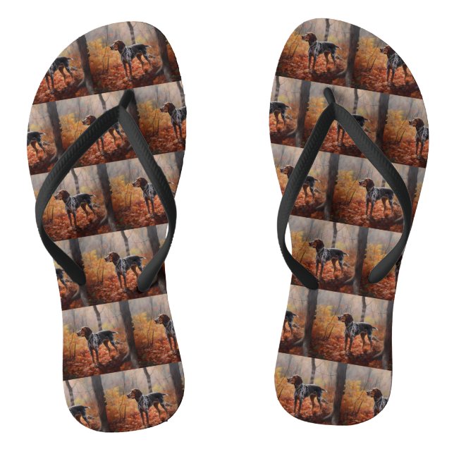 Bluetick Coonhound im Herbst Leaves Fall Inspirier Flip Flops (Fußbett)