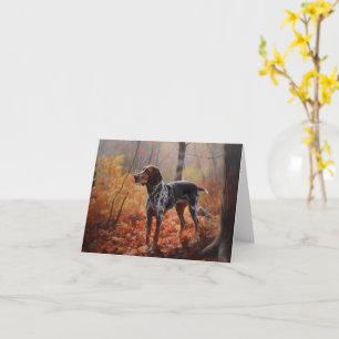 Bluetick Coonhound im Herbst Leaves Fall Inspirier Karte