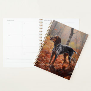 Bluetick Coonhound im Herbst Leaves Fall Inspirier Planer