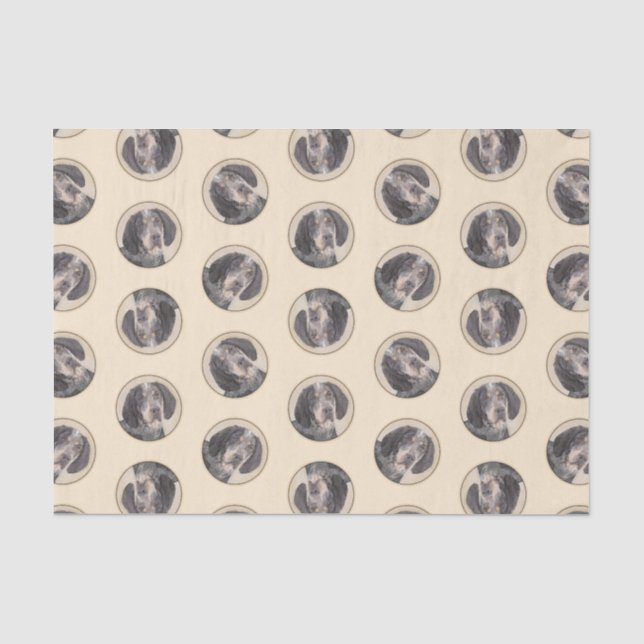 Bluetick Coonhound Malerei mit Markierungen Dog Ar Seidenpapier (Vorderseite)