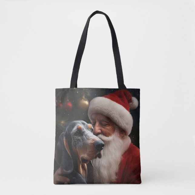 Bluetick Coonhound mit Weihnachten des Weihnachtsm Tasche (Vorderseite)