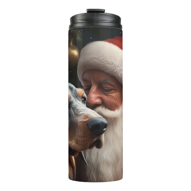 Bluetick Coonhound mit Weihnachten des Weihnachtsm Thermosbecher (Vorderseite)