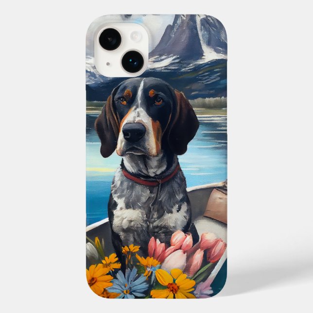 Bluetick Coonhound on a Paddle: Ein Landschaftlich Case-Mate iPhone 14 Plus Hülle (Rückseite)