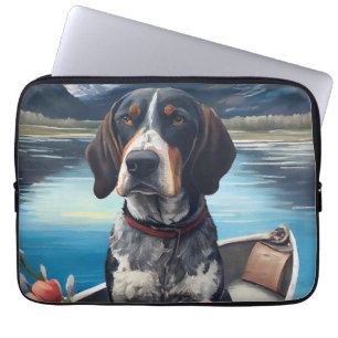 Bluetick Coonhound on a Paddle: Ein Landschaftlich Laptopschutzhülle