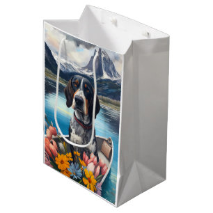 Bluetick Coonhound on a Paddle: Ein Landschaftlich Mittlere Geschenktüte