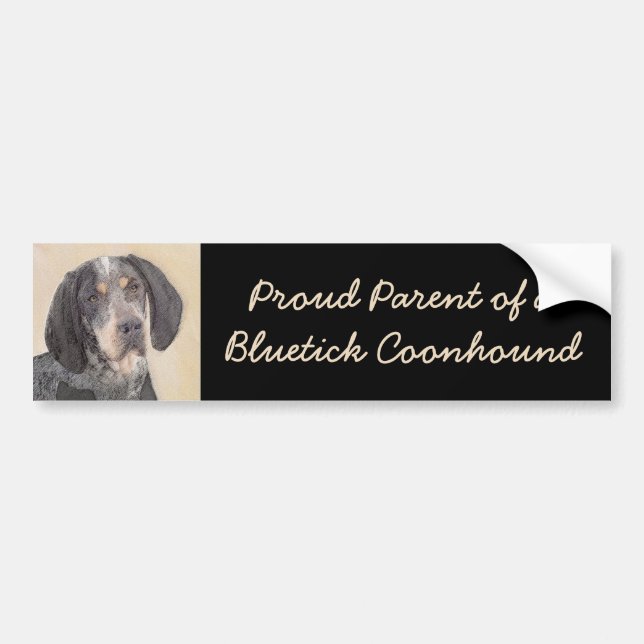 Bluetick Coonhound Painting - Niedlich Original Hu Autoaufkleber (Vorne)