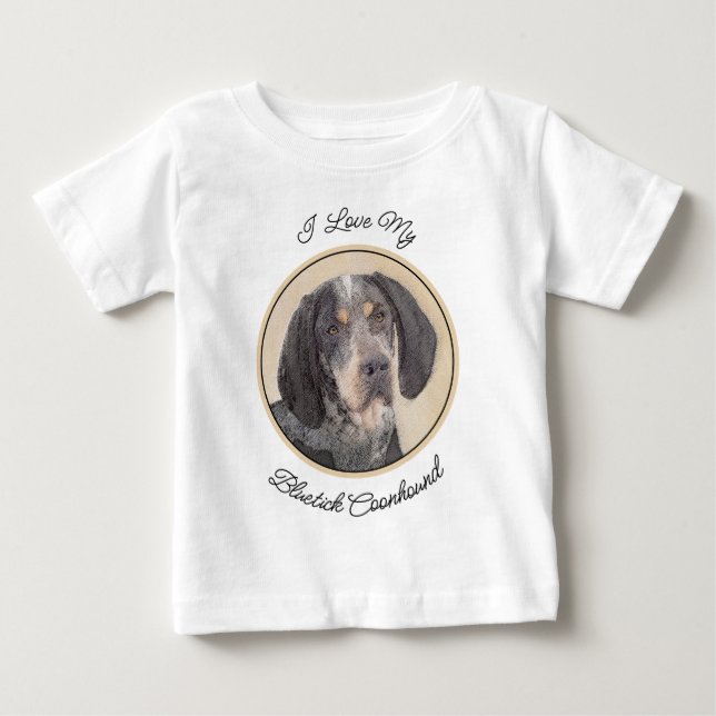 Bluetick Coonhound Painting - Niedlich Original Hu Baby T-shirt (Vorderseite)