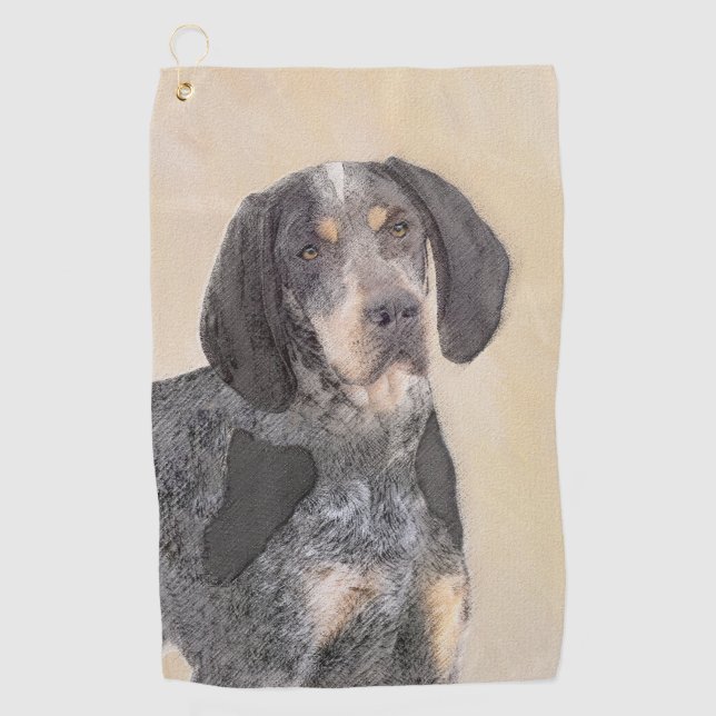 Bluetick Coonhound Painting - Niedlich Original Hu Golfhandtuch (Vorderseite)