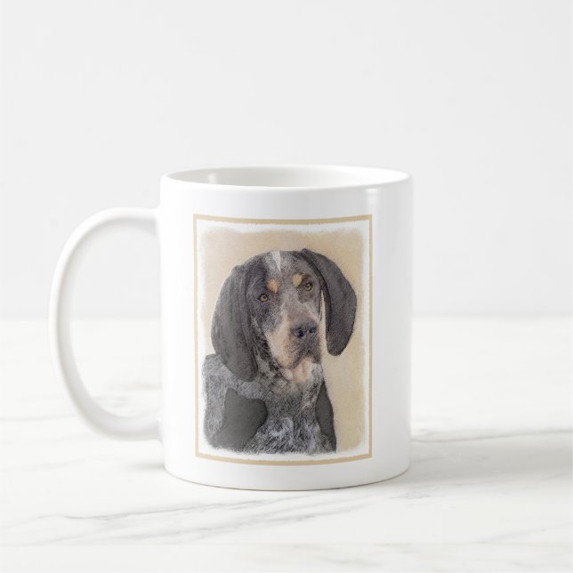 Bluetick Coonhound Painting - Niedlich Original Hu Kaffeetasse (Links)