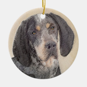 Bluetick Coonhound Painting - Niedlich Original Hu Keramik Ornament