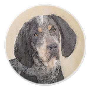 Bluetick Coonhound Painting - Niedlich Original Hu Keramikknauf