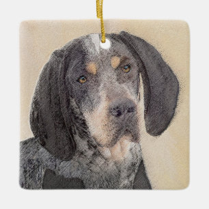 Bluetick Coonhound Painting - Niedlich Original Hu Keramikornament