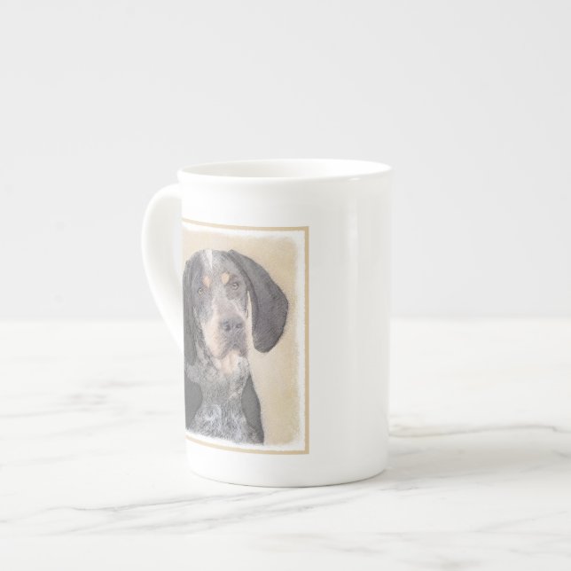 Bluetick Coonhound Painting - Niedlich Original Hu Prozellantasse (Vorderseite Links)