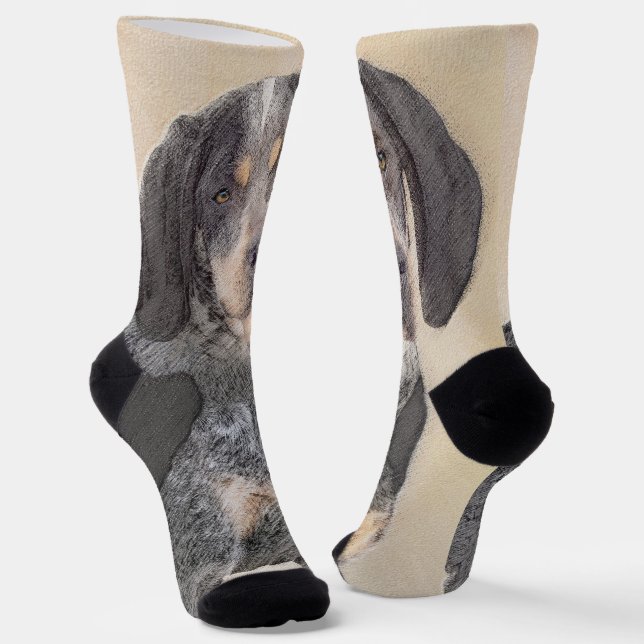 Bluetick Coonhound Painting - Niedlich Original Hu Socken (Gewinkelt)