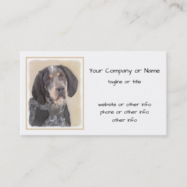 Bluetick Coonhound Painting - Niedliche Original H Visitenkarte (Vorderseite)