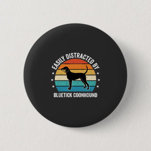 Bluetick Coonhound Retro Sonnenuntergang Hund Button