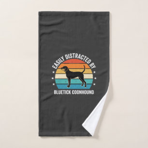 Bluetick Coonhound Retro Sonnenuntergang Hund Handtuch