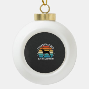 Bluetick Coonhound Retro Sonnenuntergang Hund Keramik Kugel-Ornament