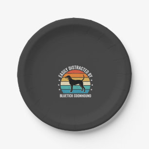 Bluetick Coonhound Retro Sonnenuntergang Hund Pappteller
