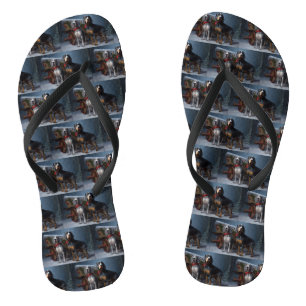 Bluetick Coonhound Schneeschlitten Weihnachtsdekor Flip Flops