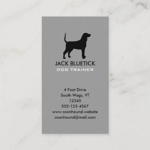 Bluetick Coonhound Silhouette Hochformat Visitenkarte