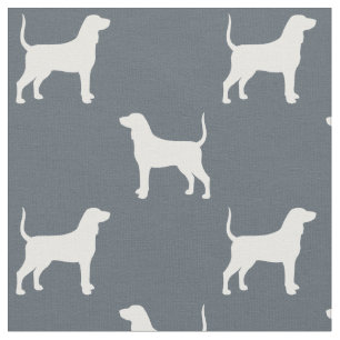 Bluetick Coonhound-Silhouette-Muster Stoff