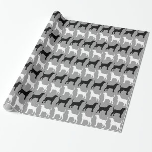 Bluetick Coonhound Silhouetten Muster Geschenkpapier