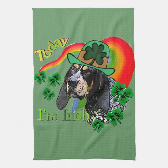 Bluetick Coonhound St Patricks Handtuch (Vertikal)