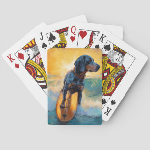 Bluetick Coonhound Strand Surfing Malerei Spielkarten