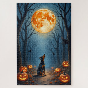Bluetick Coonhound Verzauberter Wald Halloween Kun