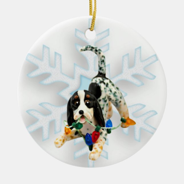Bluetick Coonhound Weihnachtsdekoration Keramik Ornament (Vorne)