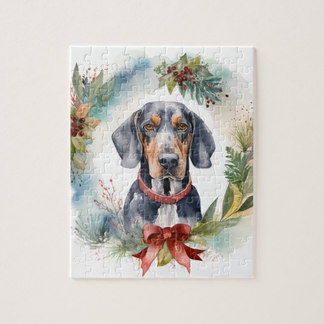 Bluetick Coonhound Weihnachtsfeier Festliche Jungf (Vertikal)