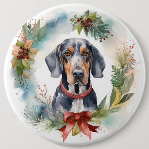 Bluetick Coonhound Weihnachtsfeier Festliche Jungf Button