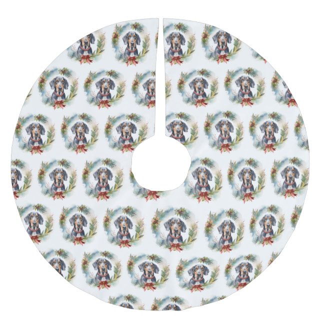 Bluetick Coonhound Weihnachtsfeier Festliche Jungf Polyester Weihnachtsbaumdecke (Vorderseite)