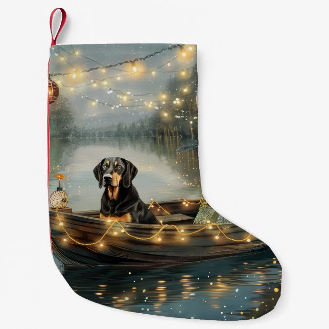 Bluetick Coonhound Weihnachtsfeiertage Kleiner Weihnachtsstrumpf (Vorderseite)