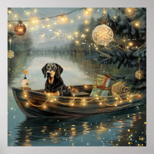 Bluetick Coonhound Weihnachtsfeiertage Poster