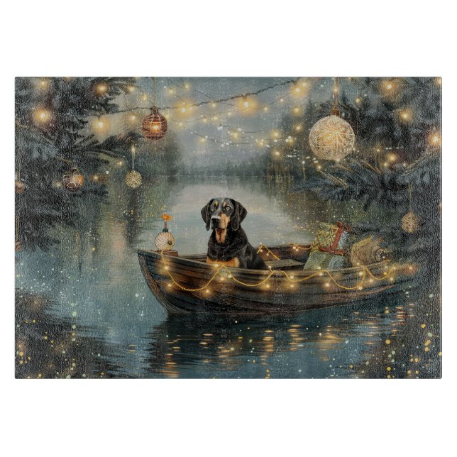 Bluetick Coonhound Weihnachtsfeiertage Schneidebrett (Vorderseite)