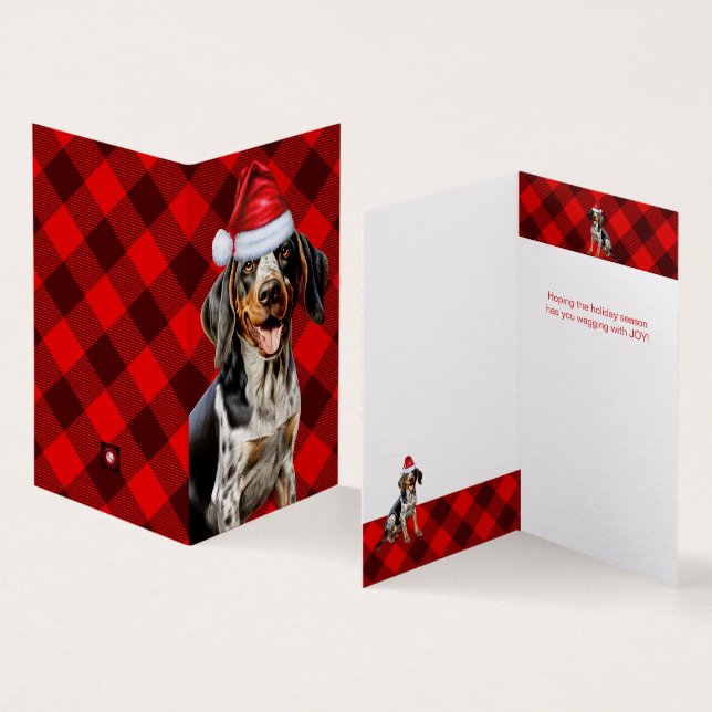 Bluetick Coonhound Weihnachtshund Red Buffalo Kari (Innenseite und Außenseite)