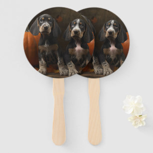 Bluetick Coonhound Welpe Herbstfreude Kürbis Fächer