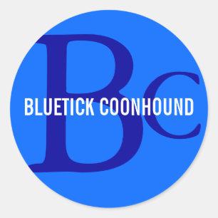 Bluetick Coonhound-Zucht-Monogramm Runder Aufkleber