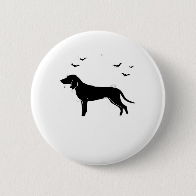 Bluetick Dog - Halloween Moon Silhouette Classic T Button (Vorderseite)