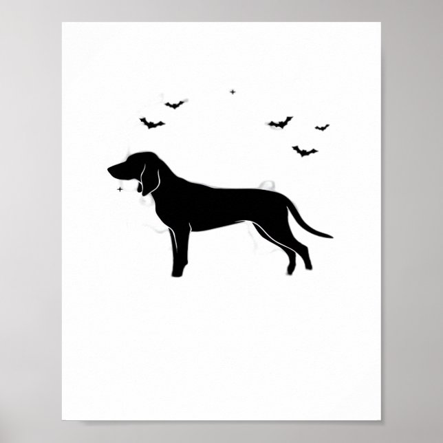Bluetick Dog - Halloween Moon Silhouette Classic T Poster (Vorne)