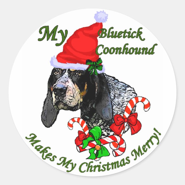 Bluetick Weihnachtsgeschenke Runder Aufkleber (Vorderseite)