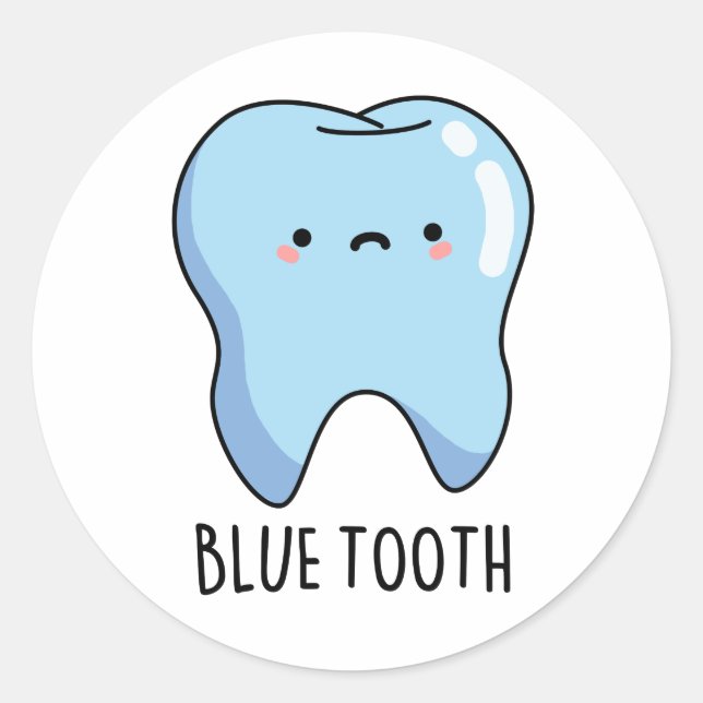 Bluetooth Funny Technical Blue Tooth Puff Runder Aufkleber (Vorderseite)
