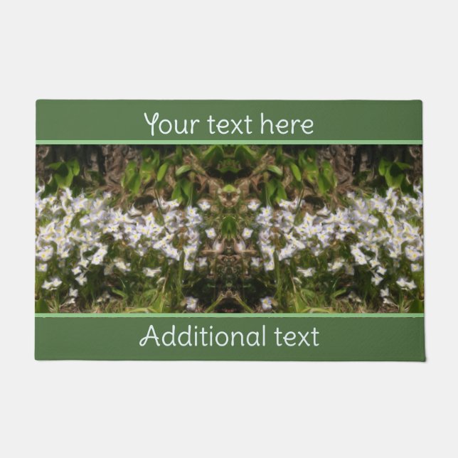 Bluets Tiny Blue Blumen Malerei Personalisiert Fußmatte (Vorderseite)