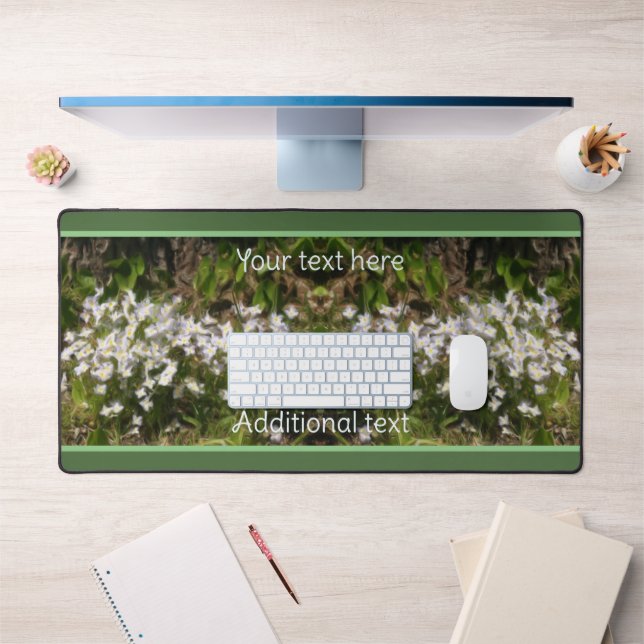 Bluets Tiny Blue Blumen Malerei Personalisiert Schreibtischunterlage (Büro 1)