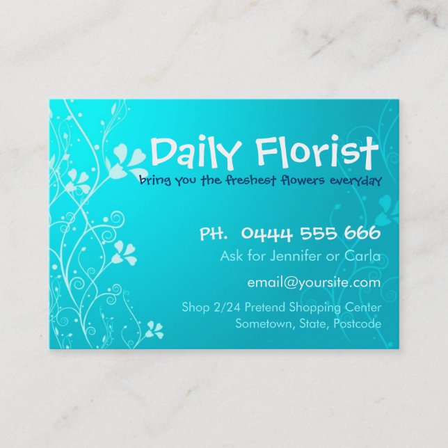 BlueyFlora Big Business Card Visitenkarte (Vorderseite)